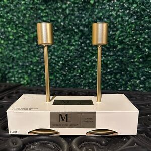 Modern Expressions Taper Candle Holder, gold tone 2 count set.